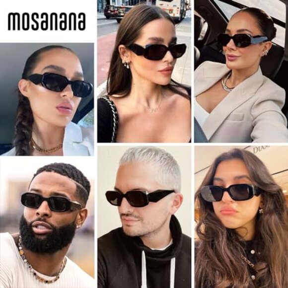 Trendy Rectangle Sunglasses Retro Y2K Chic UV400 Protection Unisex main image 4